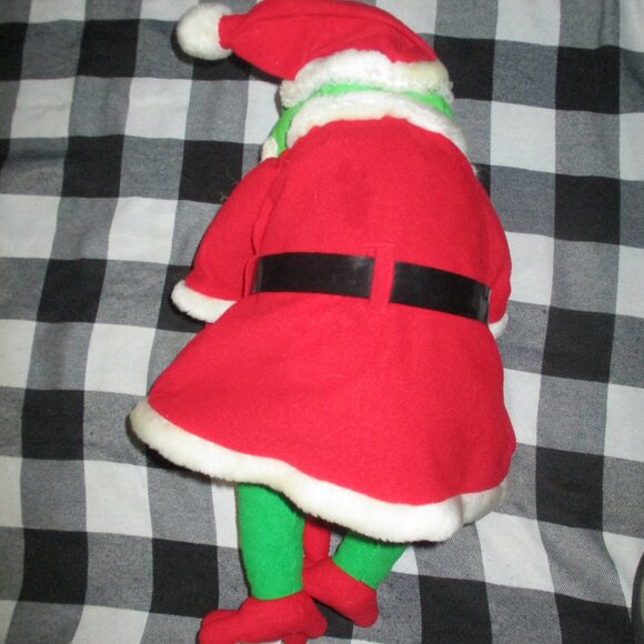 Vintage 24K Frog Culture Santa Outfit Plush Tree Frog Christmas 1996 - Picture 4 of 8